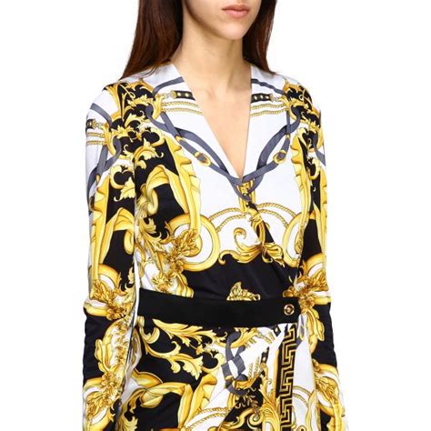 versace collection print dress with solid band at bottom|Versace Dresses for Women .